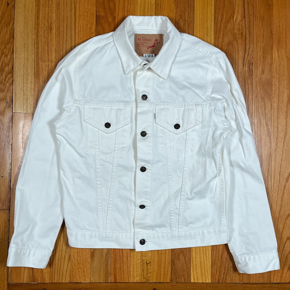 orSlow White Denim Trucker Jacket US S JPN M (2) Made in Japan Trucker